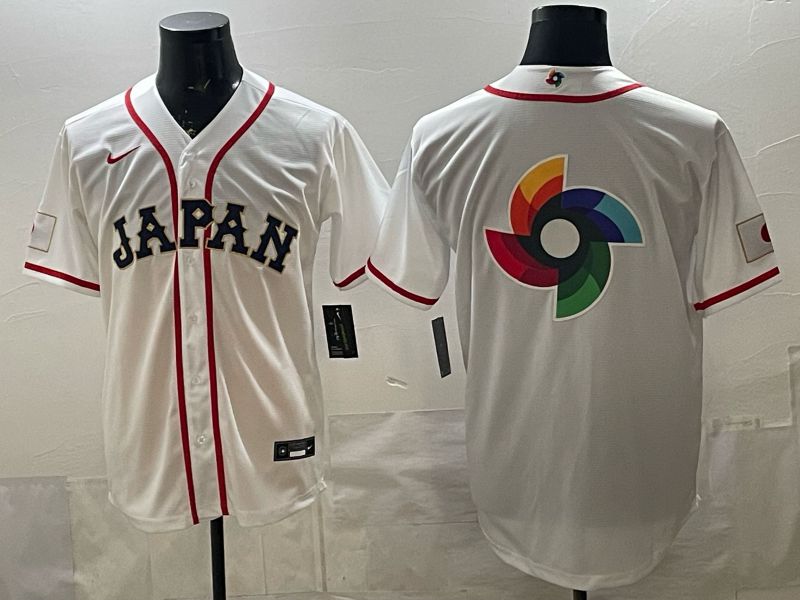 Men 2026 World Cub Japan Blank White Game Nike MLB Jersey style 005->->MLB Jersey